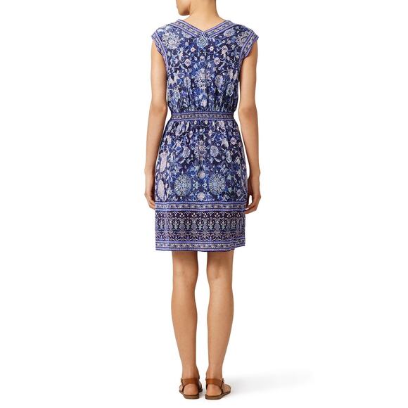 Rebecca Taylor Dreamweaver Pink Boho Printed Sleeveless Silk V-Neck Dress Size 6 - Picture 3 of 10